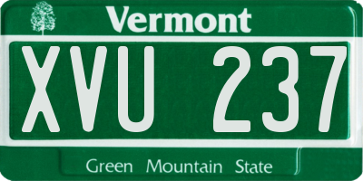 VT license plate XVU237