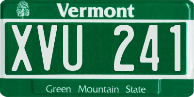 VT license plate XVU241