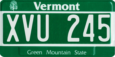 VT license plate XVU245