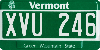 VT license plate XVU246
