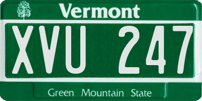 VT license plate XVU247
