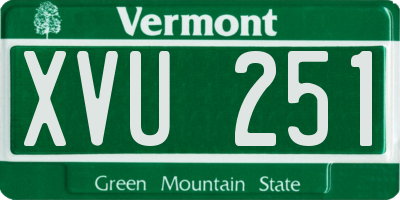 VT license plate XVU251