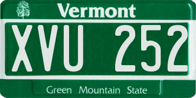 VT license plate XVU252