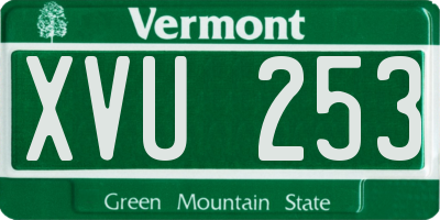 VT license plate XVU253