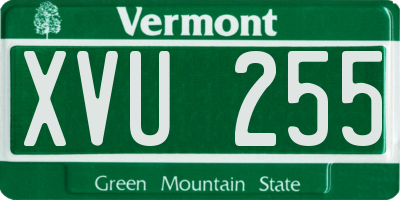 VT license plate XVU255