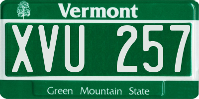 VT license plate XVU257