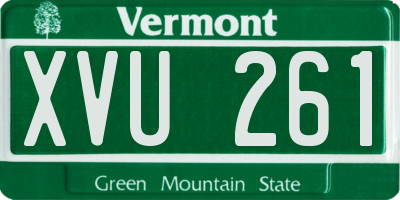VT license plate XVU261