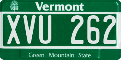 VT license plate XVU262