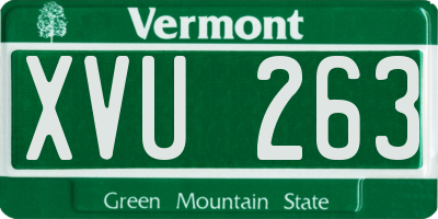 VT license plate XVU263