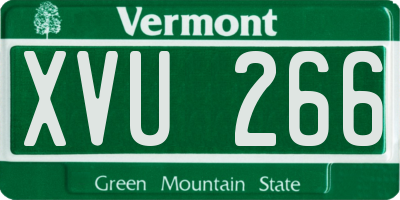 VT license plate XVU266