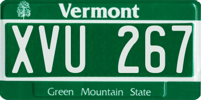 VT license plate XVU267