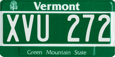VT license plate XVU272