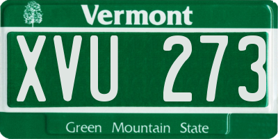 VT license plate XVU273