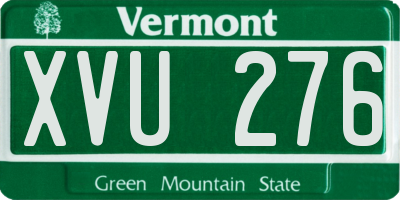 VT license plate XVU276