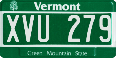 VT license plate XVU279