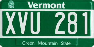 VT license plate XVU281