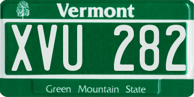 VT license plate XVU282