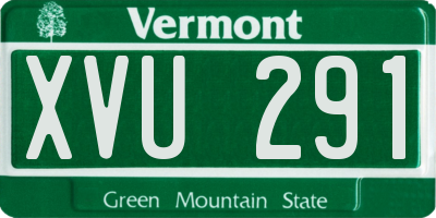 VT license plate XVU291