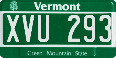 VT license plate XVU293