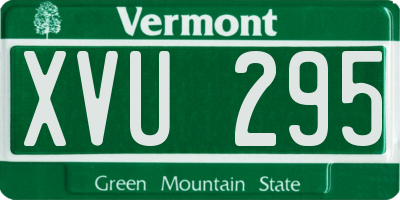 VT license plate XVU295