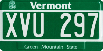 VT license plate XVU297