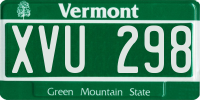 VT license plate XVU298