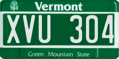 VT license plate XVU304