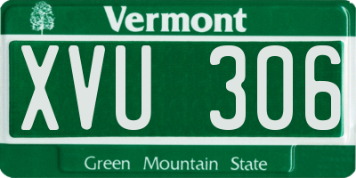 VT license plate XVU306