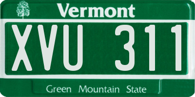 VT license plate XVU311