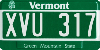 VT license plate XVU317