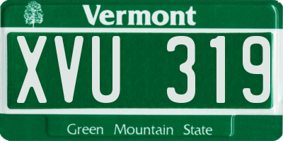 VT license plate XVU319