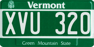 VT license plate XVU320