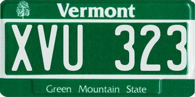 VT license plate XVU323