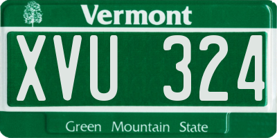 VT license plate XVU324