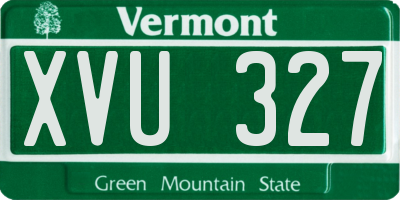 VT license plate XVU327