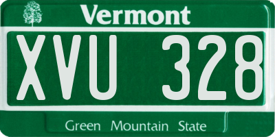 VT license plate XVU328