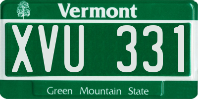 VT license plate XVU331