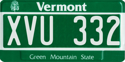 VT license plate XVU332