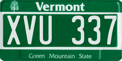 VT license plate XVU337