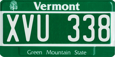 VT license plate XVU338