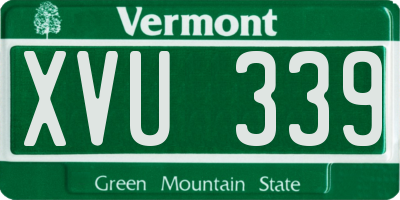 VT license plate XVU339