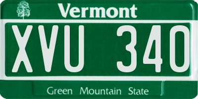 VT license plate XVU340