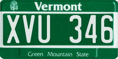VT license plate XVU346