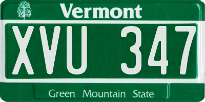 VT license plate XVU347