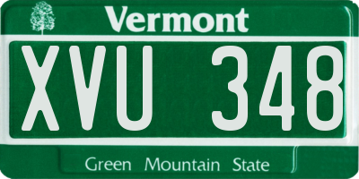 VT license plate XVU348