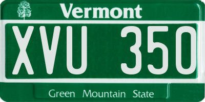 VT license plate XVU350