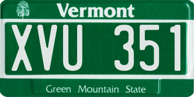 VT license plate XVU351