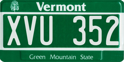 VT license plate XVU352