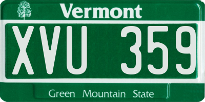 VT license plate XVU359