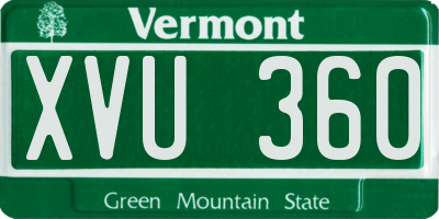 VT license plate XVU360